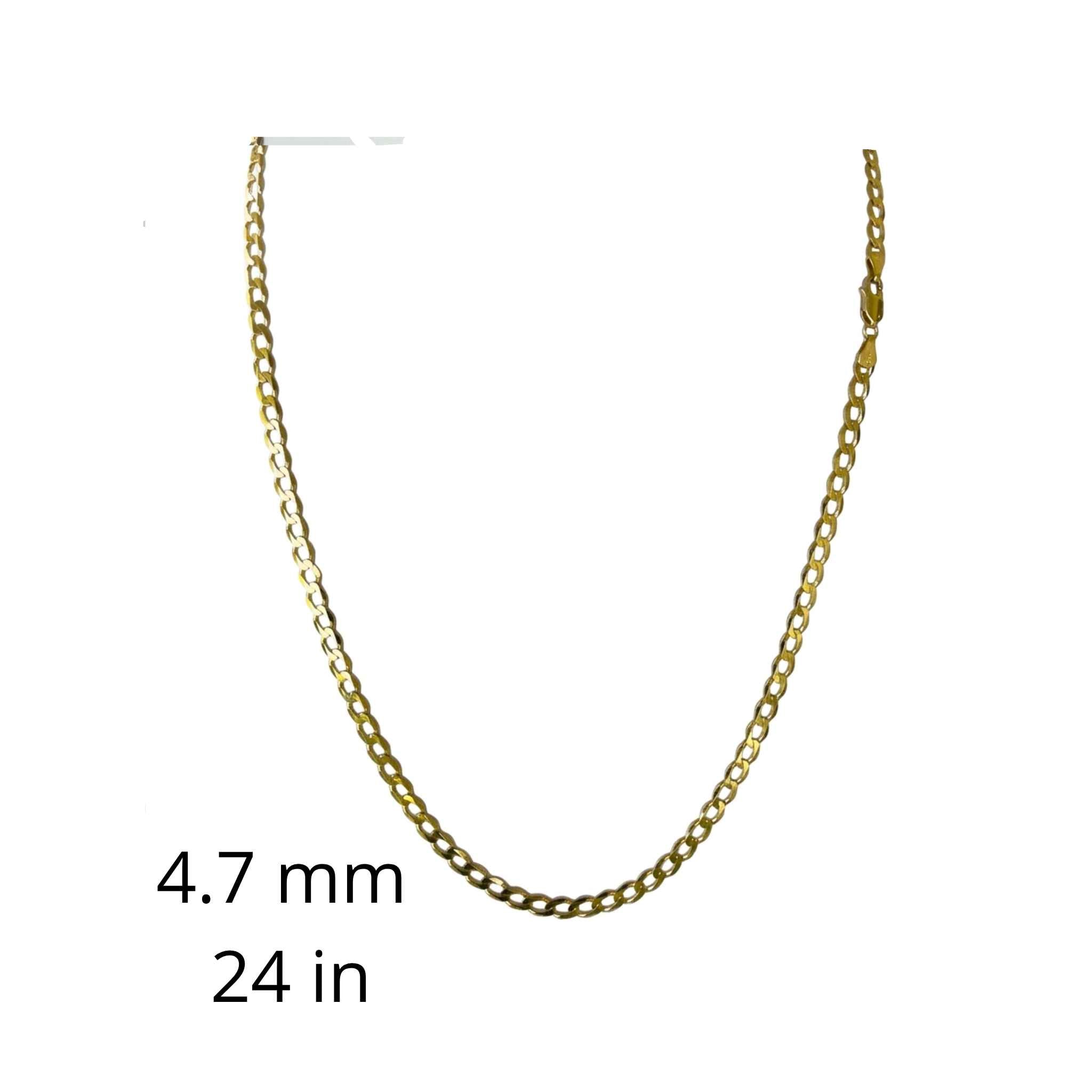 Cadena Cubano-Italiana de oro 10K de 4.7 mm y 24 pulgadas de largo, disponible en TuOro.