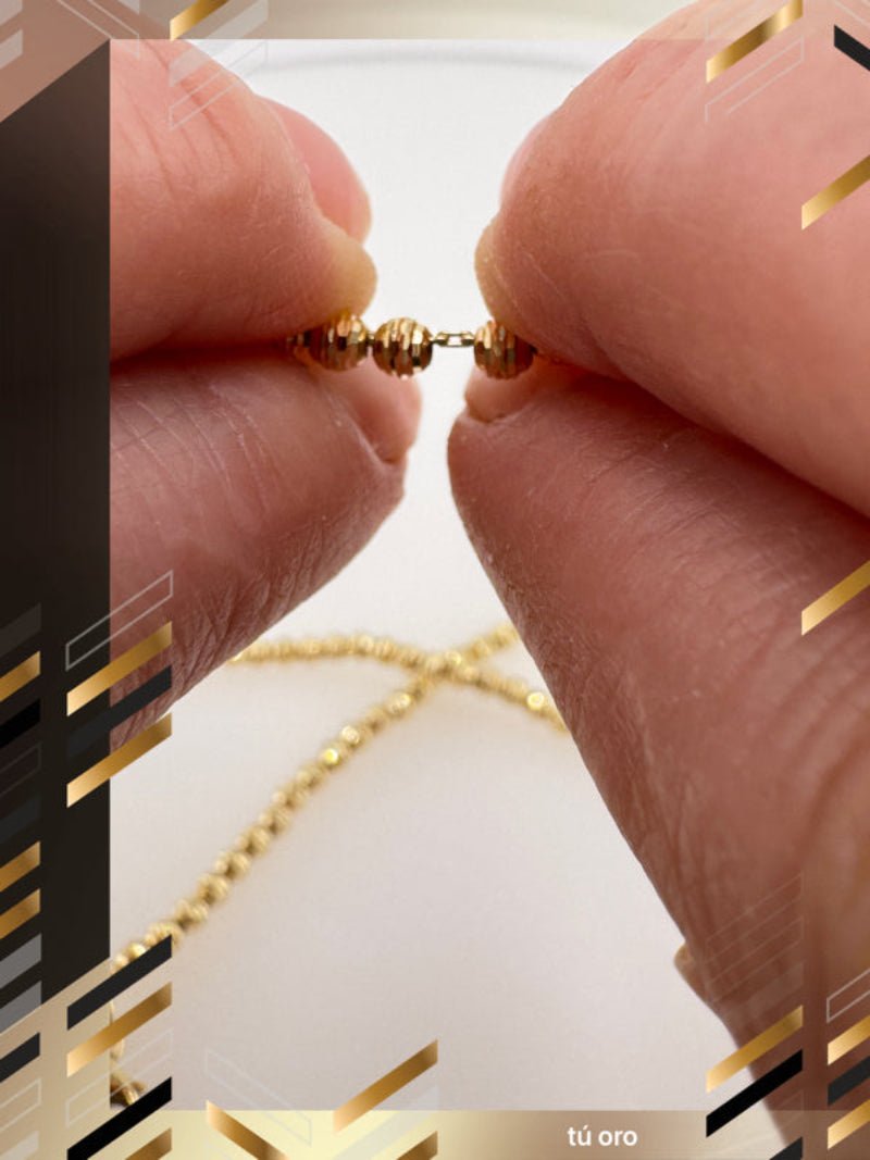 Collar de bolas diamantadas - Joyería TuOro