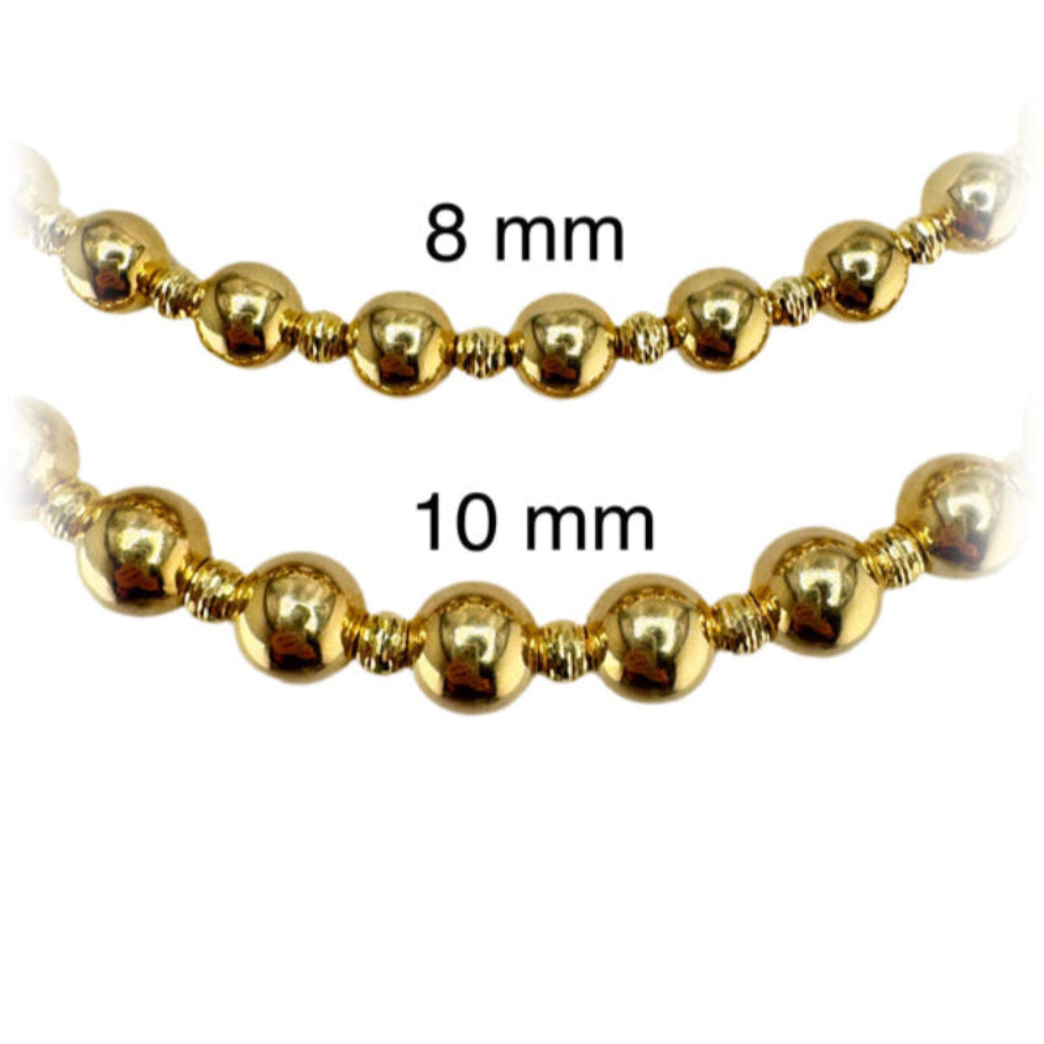 Collar de bolas pulido espejo. - Joyería TuOro