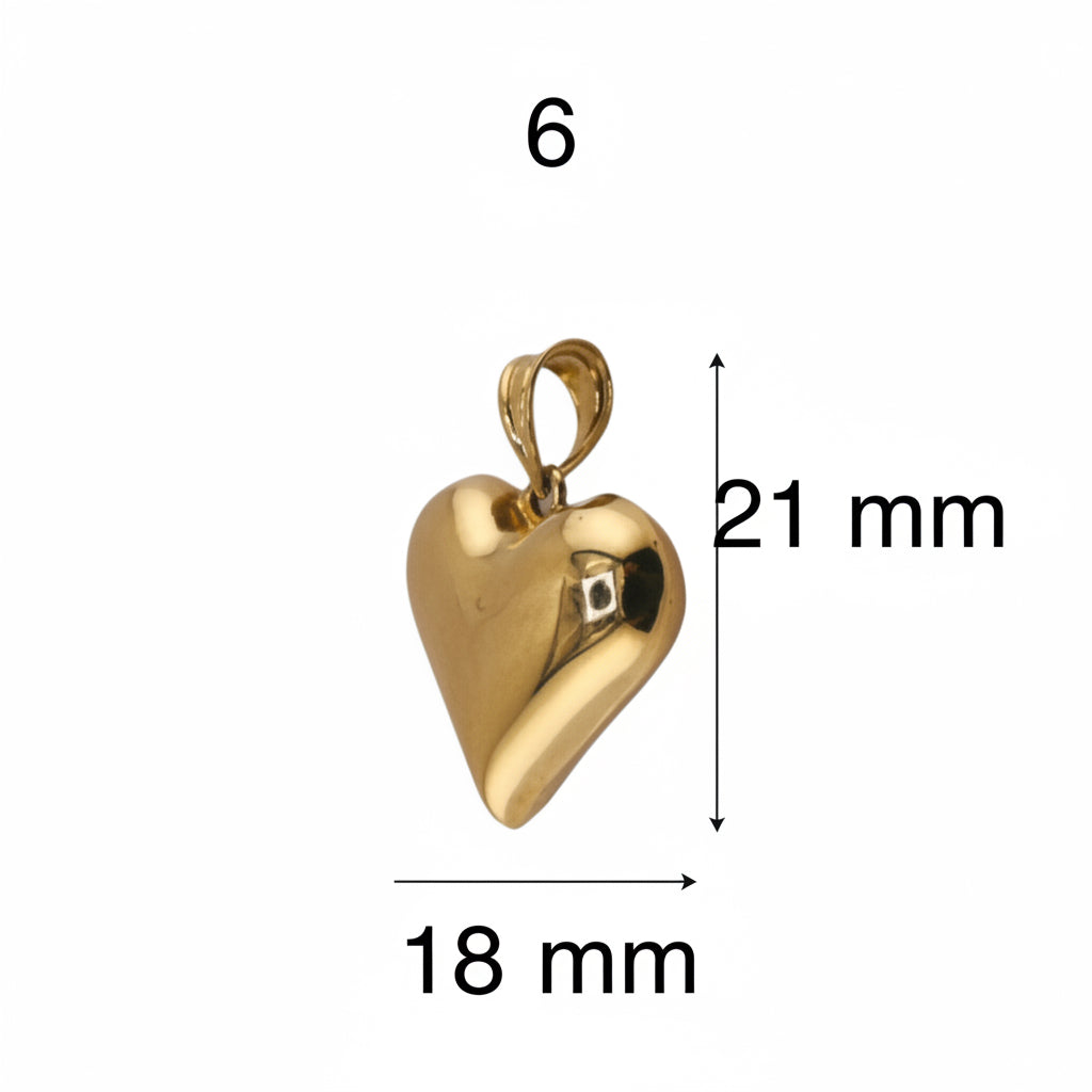 Dijes de corazón oro - Joyería TuOro