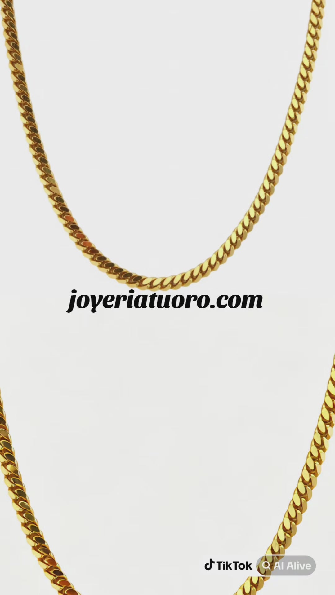 Video corto de Cadena con cierre de caja en Oro 10K, Cuban Link en 6 mm de ancho, mostrandose en movimiento.TuOro.