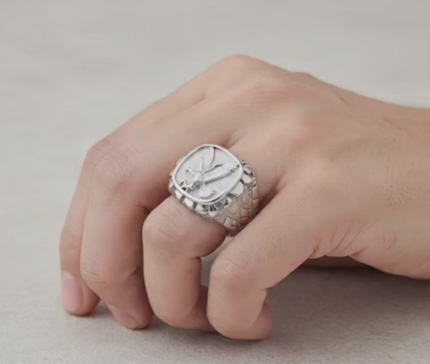 video mostrando anillo en a mano de un hombre 