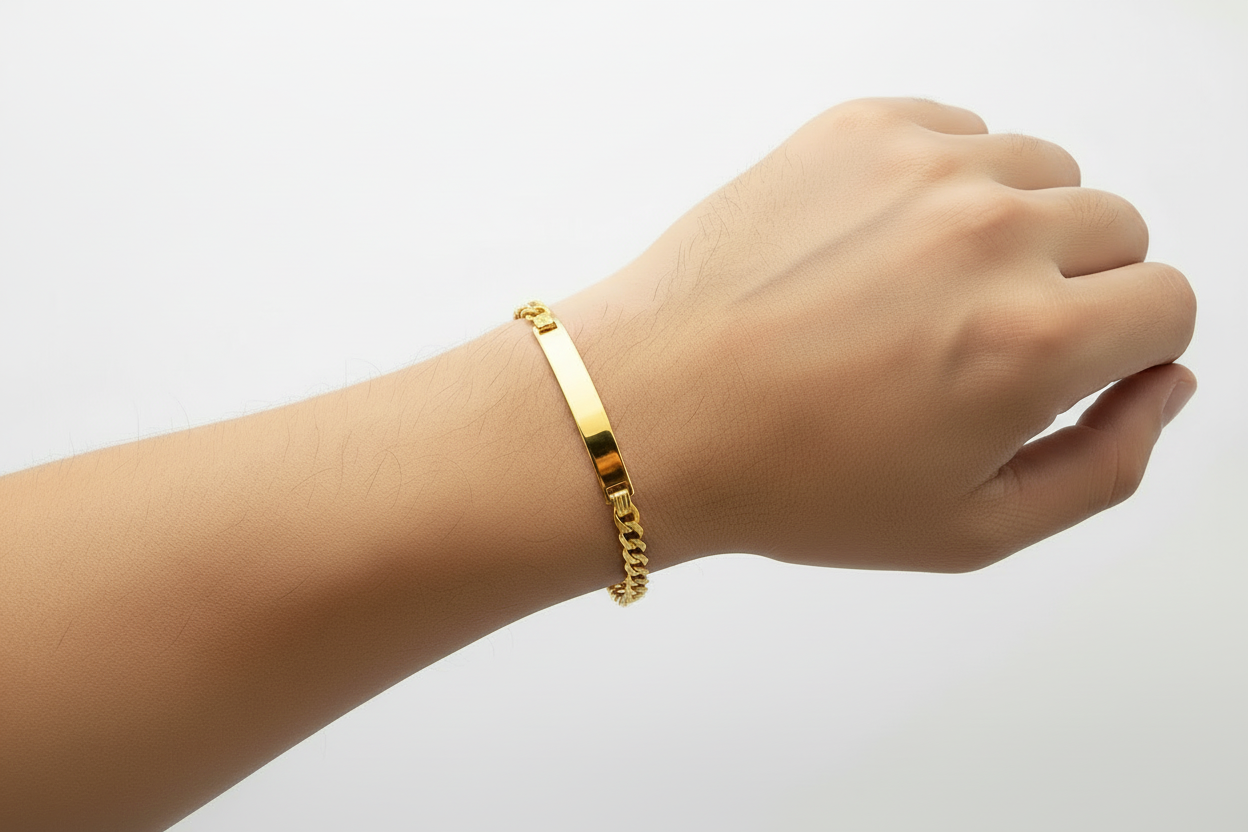 Pulsera Cadena Cubana Italiana en Oro 14K de 4.7 mm