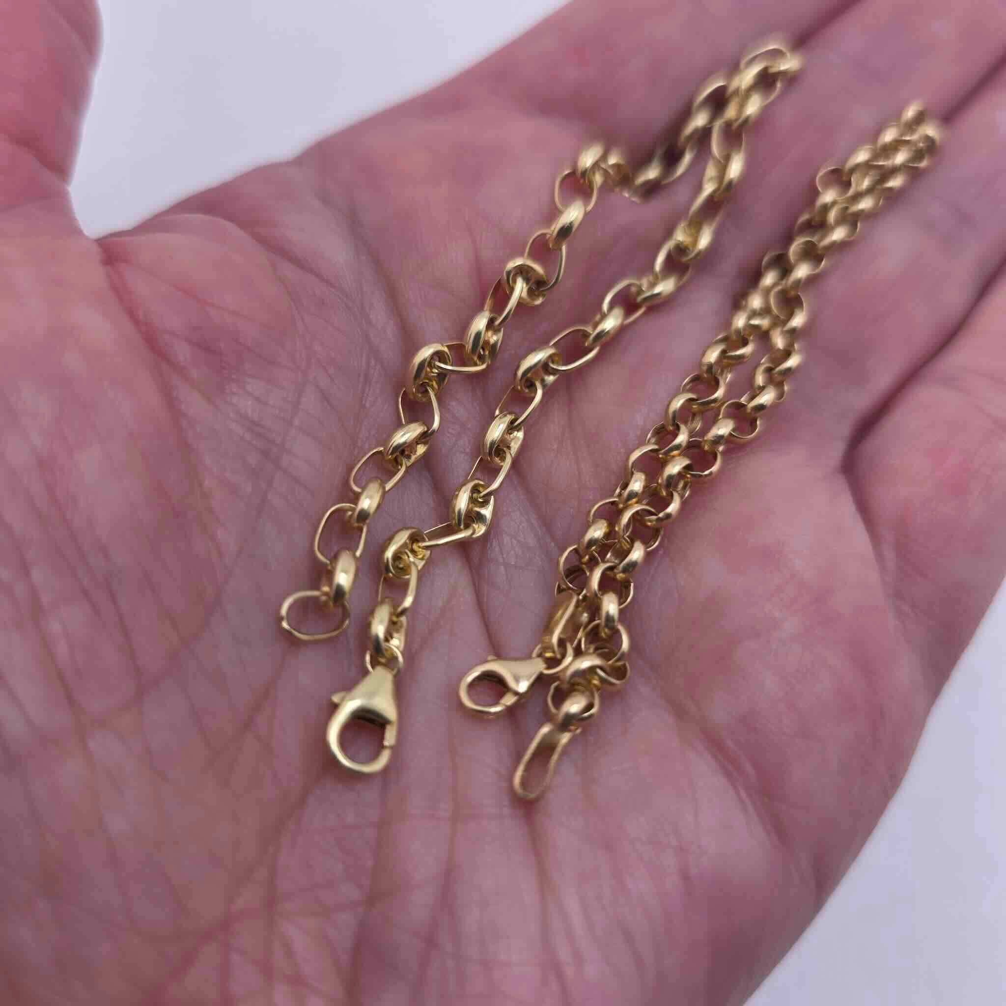 Pulsera de Oro 14K para mujer diseño Café y Rolo con cierre de langosta – TuOro