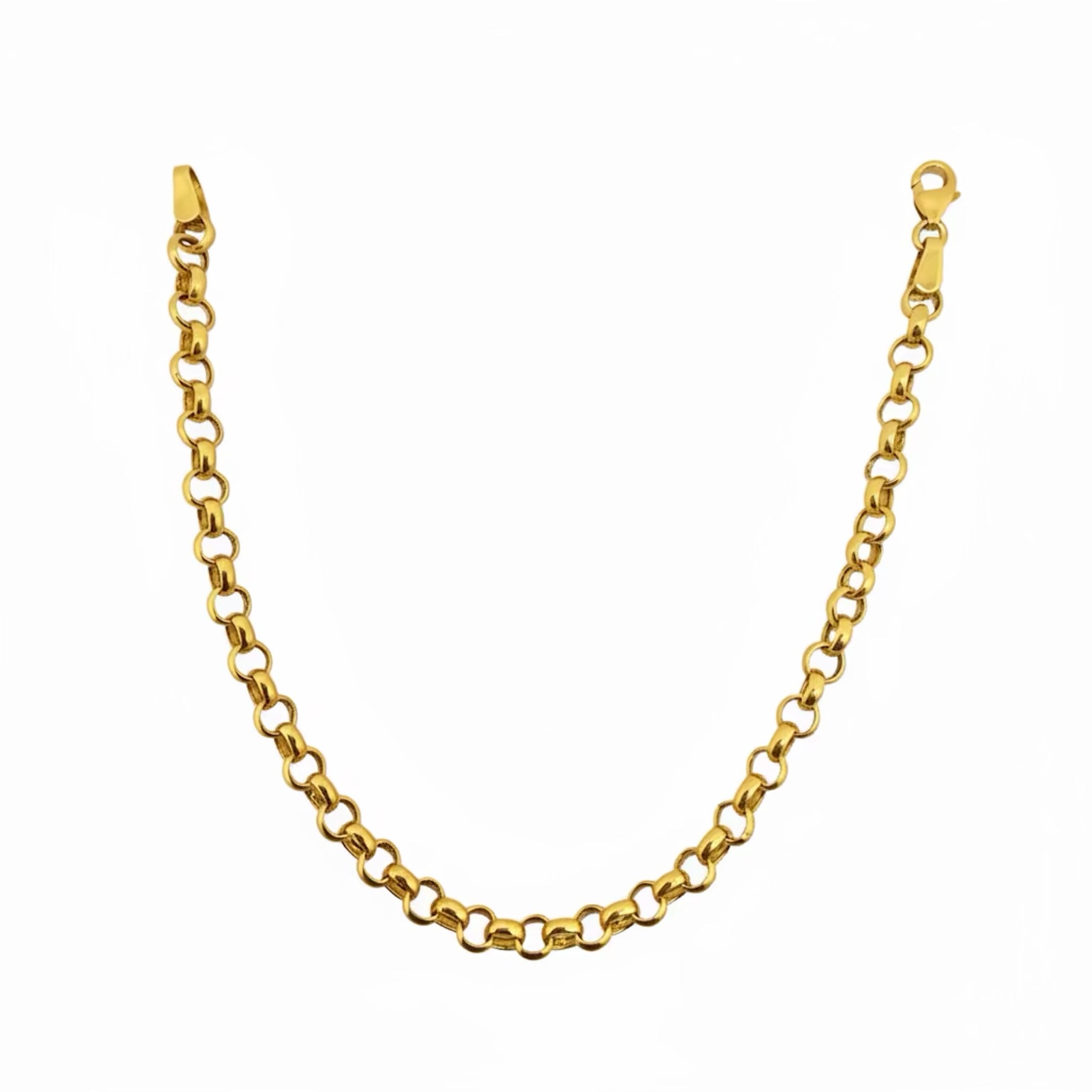 Detalle de cadena Rolo en pulsera de Oro 14K para mujer – TuOro