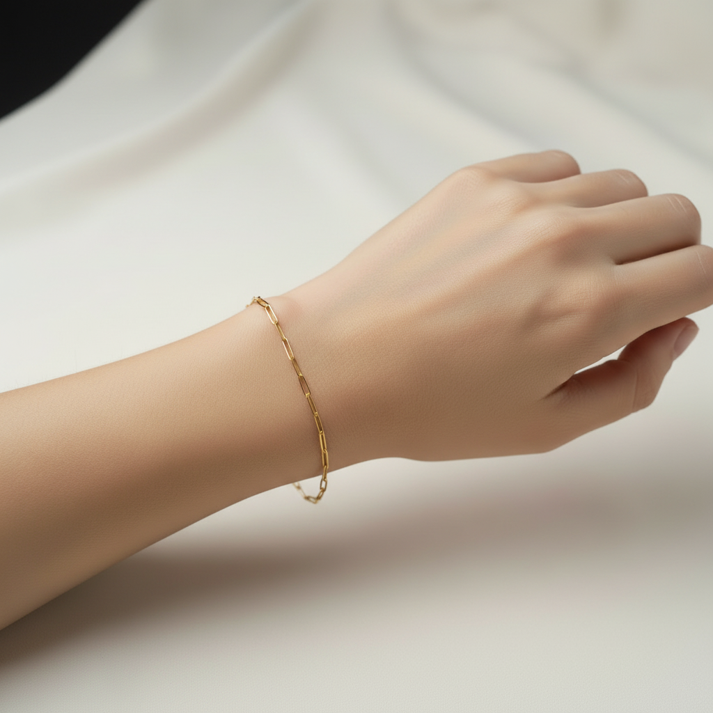 Pulsera Paperclip en Oro 14K 2.2 mm