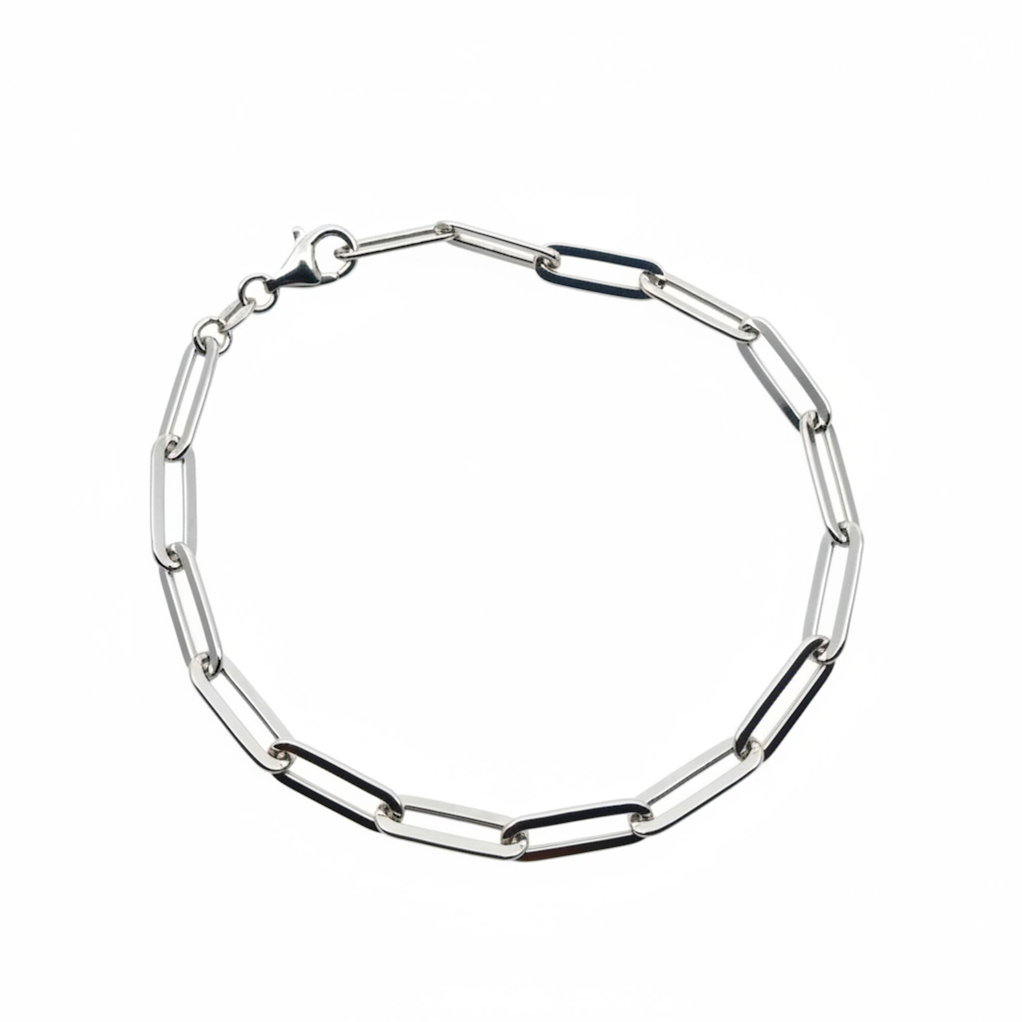 Pulso Paperclip con rodio de Plata 925 de 4.7 mm de TuOro con diseño moderno y acabado brillante.