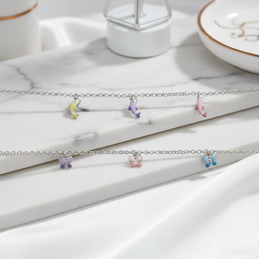 Pulsera en Plata 925 con dijes esmaltados