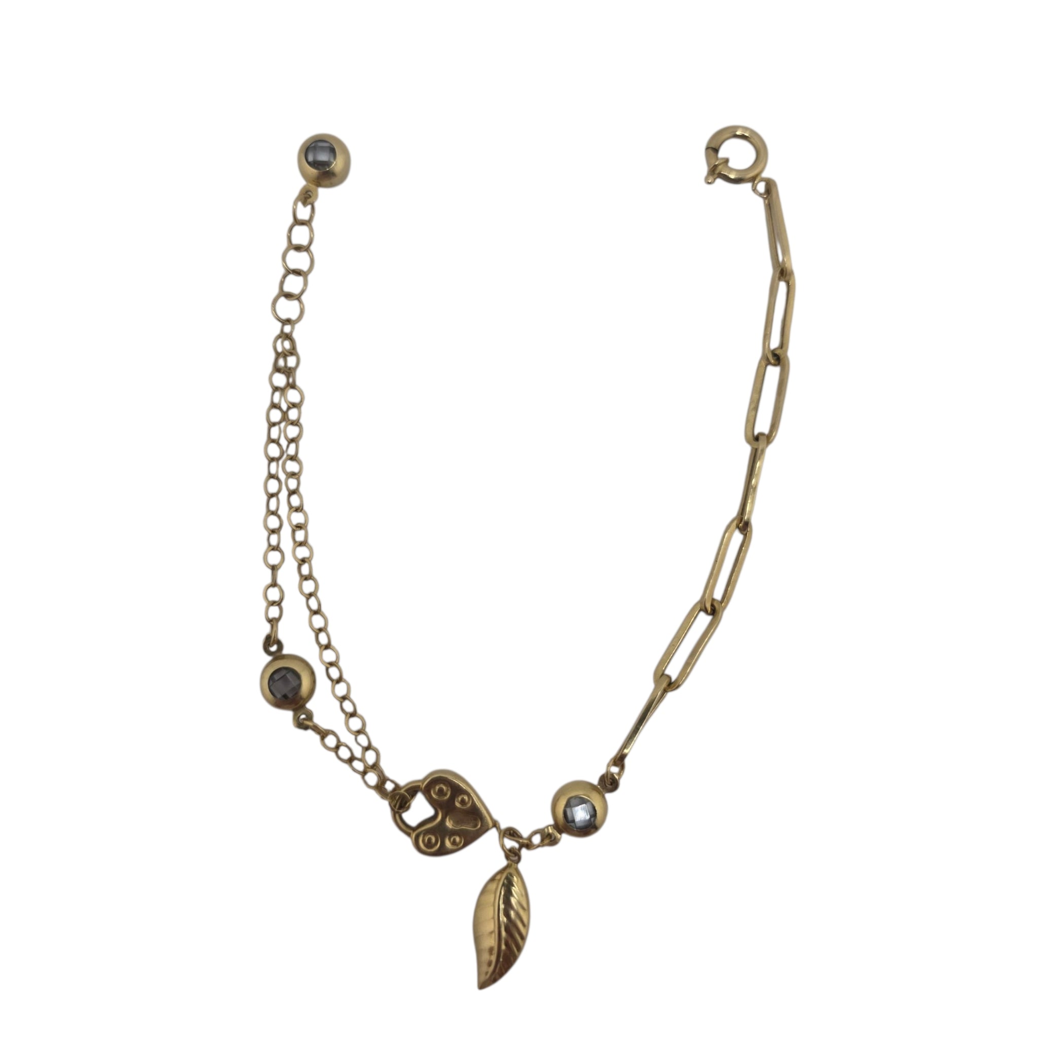 Pulsera de Oro 14K con Dijes Decorativos