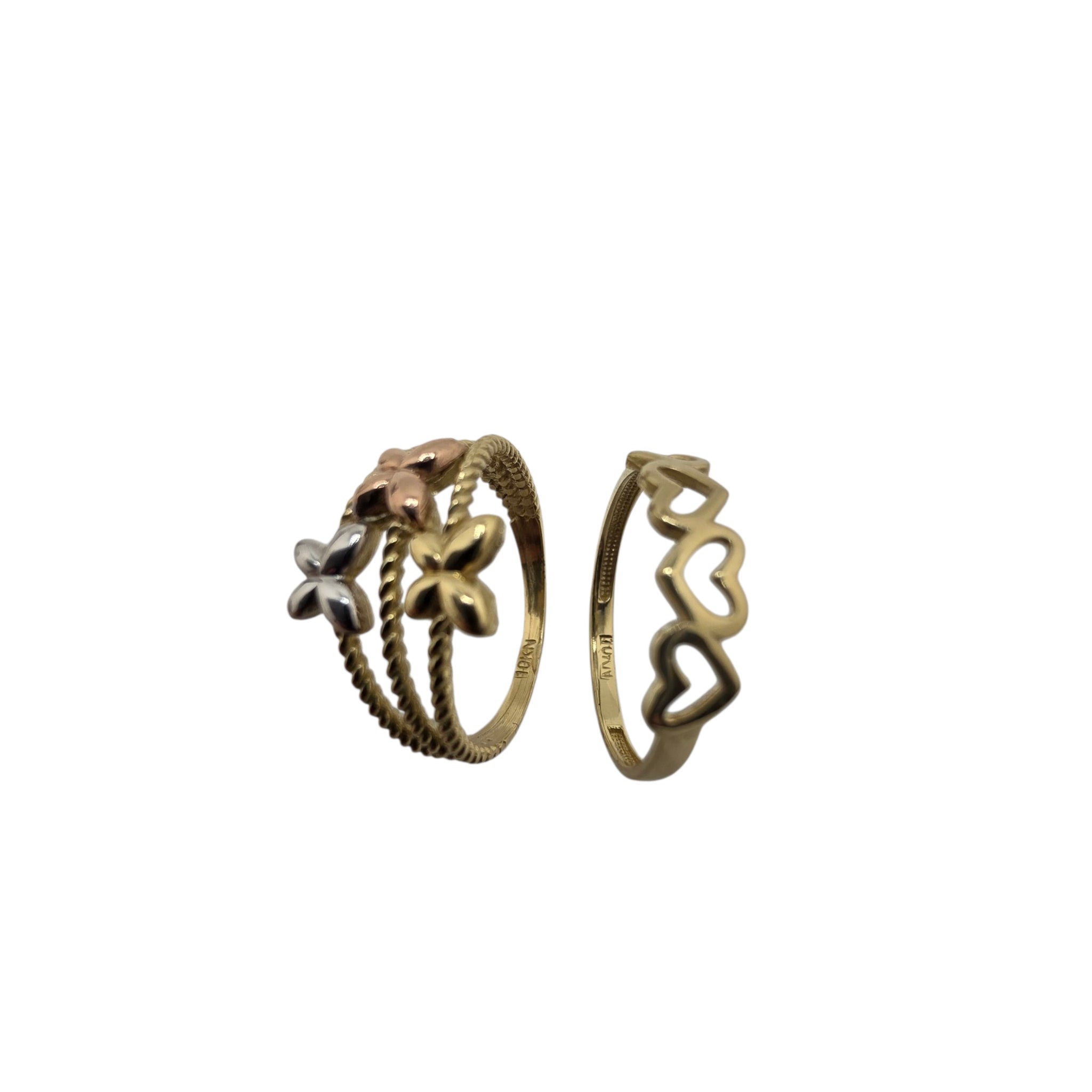 Sortijas de mujer en Oro 10K — corazones y mariposas