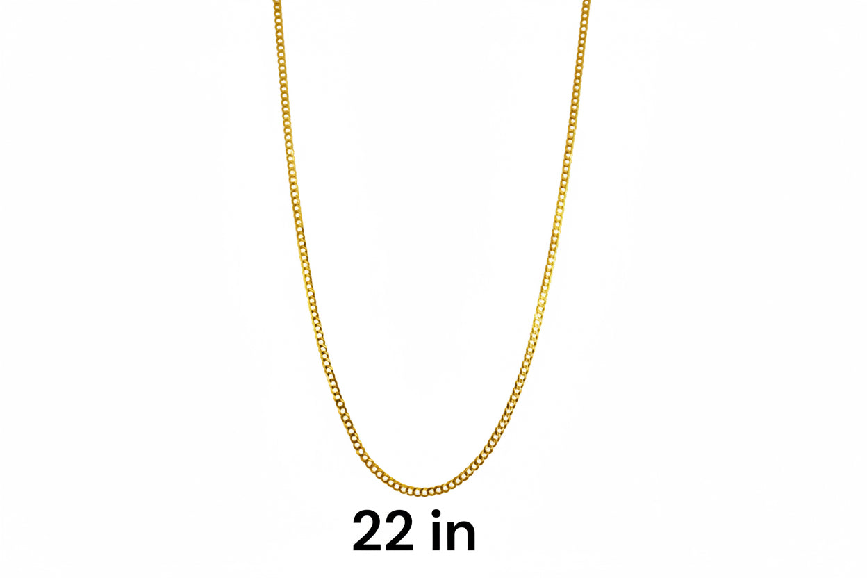 Cadena cubana italiana 2.5 mm oro 14k