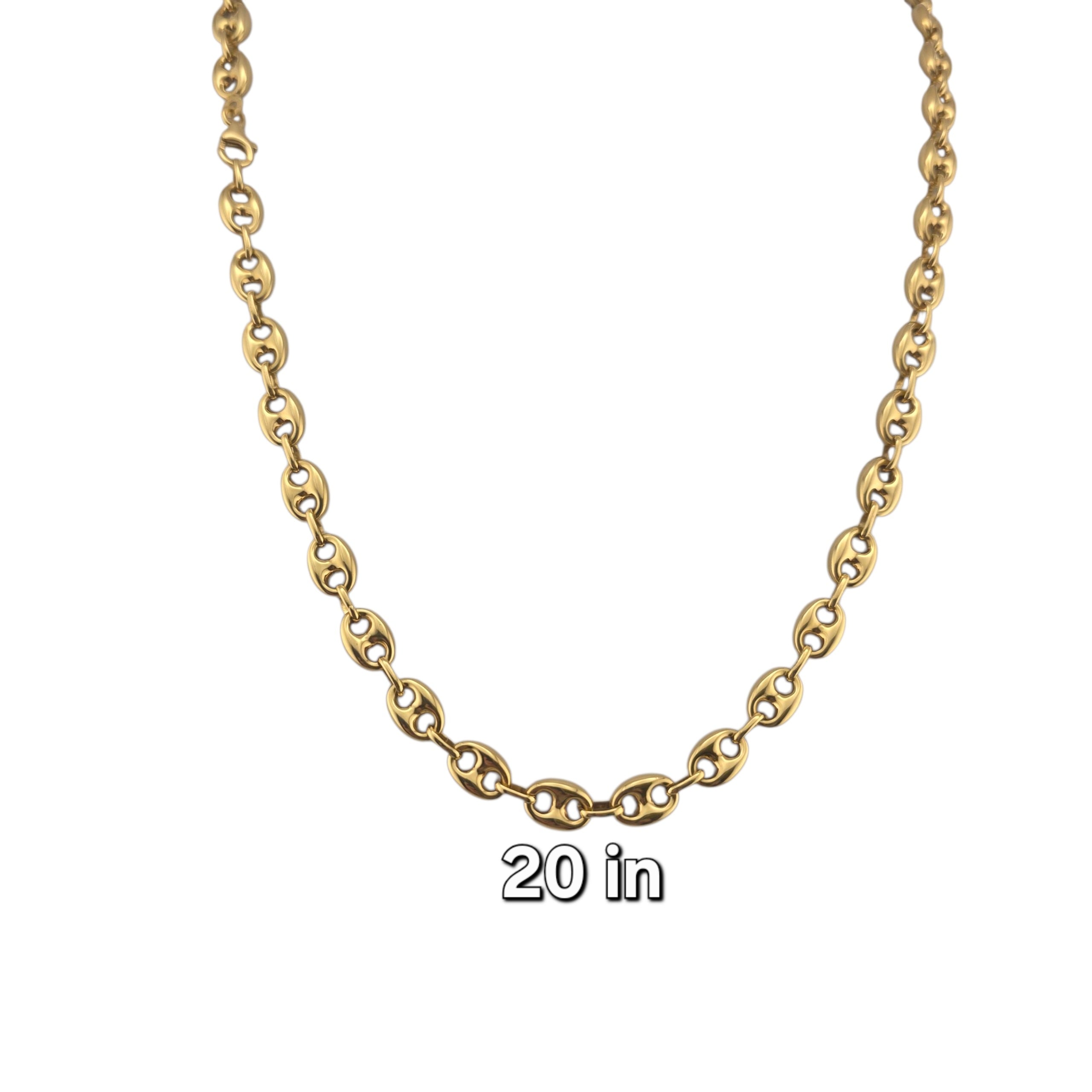 Cadena Grano de Café 7.5 mm Oro 14K