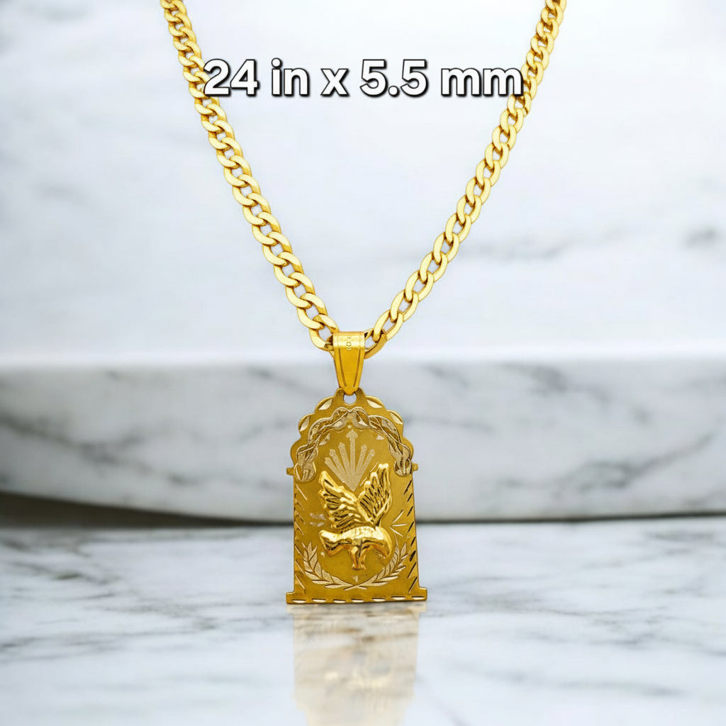 Cadena cubana-italiana de 5.5 mm en Oro 10K