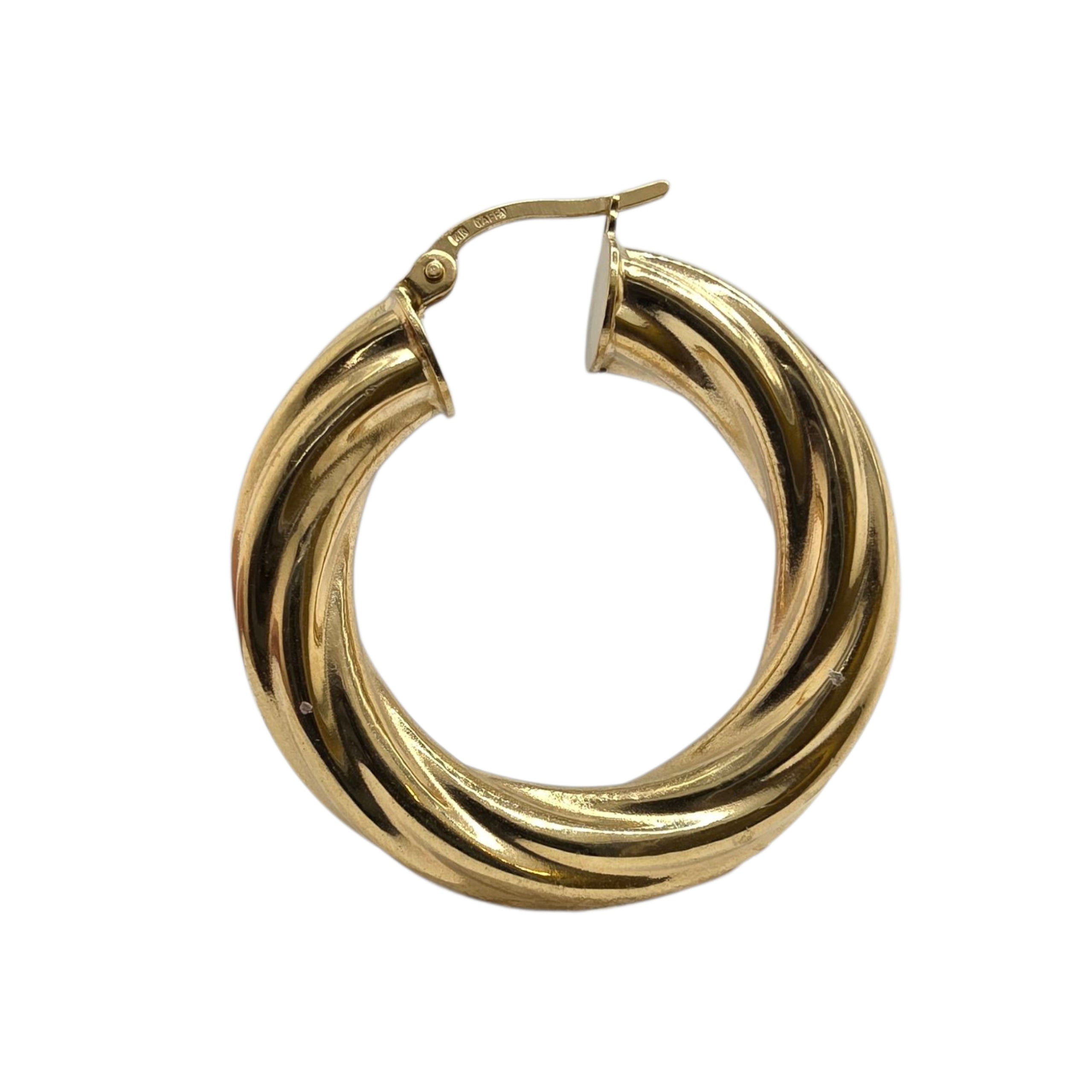 Argollas torcidas lisas de oro 14k – Grosor 6 mm