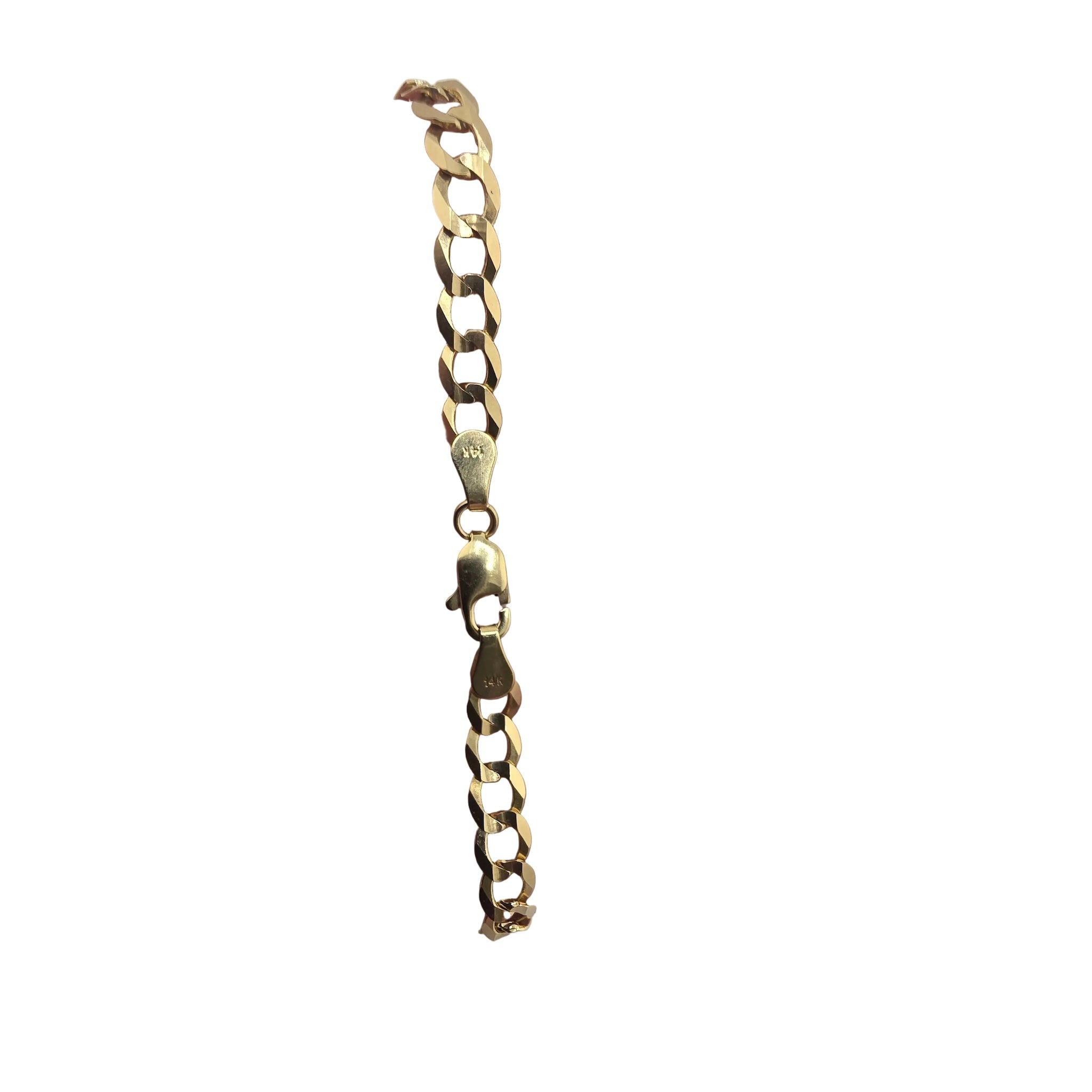 Detalle del cierre de la tobillera cubano italiana en Oro 14K de 4.7 mm TuOro.